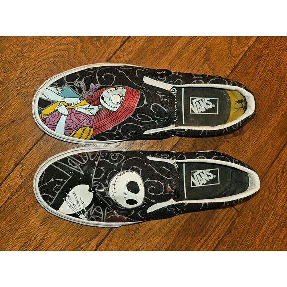 Vans Nightmare Before Christmas Jack & Sally Slip On Shoes Women's 6.5 Men's 5‎ - Picture 2 of 7